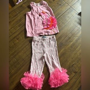 Mud Pie Flamingo Capri set size 5T